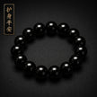 Feng Shui Black Obsidian Beaded Bracelet (14mm) - Protection, Safe Travel & Good Fortune Blessing Gift